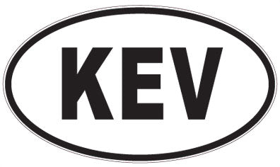KEV - 3 Letter Initials Oval Sticker