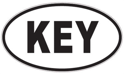 KEY - 3 Letter Initials Oval Magnet