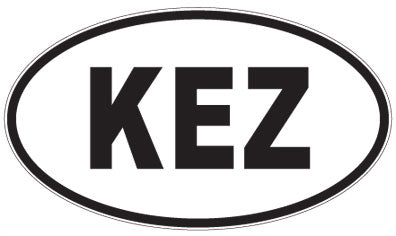KEZ - 3 Letter Initials Oval Sticker