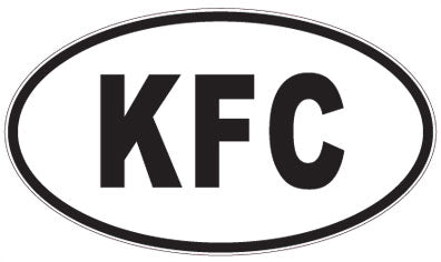 KFC - 3 Letter Initials Oval Magnet