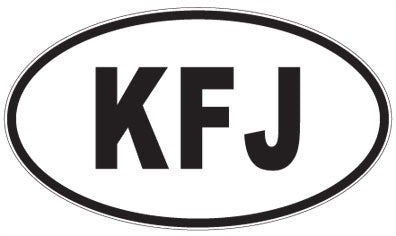 KFJ - 3 Letter Initials Oval Magnet