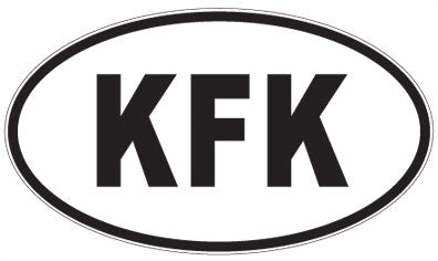 KFK - 3 Letter Initials Oval Sticker
