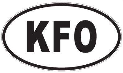 KFO - 3 Letter Initials Oval Magnet