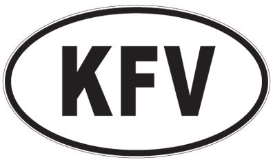 KFV - 3 Letter Initials Oval Magnet