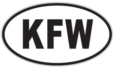 KFW - 3 Letter Initials Oval Magnet