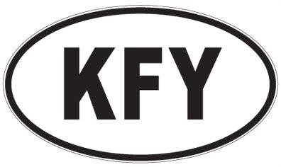 KFY - 3 Letter Initials Oval Magnet