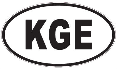 KGE - 3 Letter Initials Oval Sticker