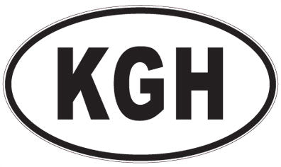 KGH - 3 Letter Initials Oval Magnet