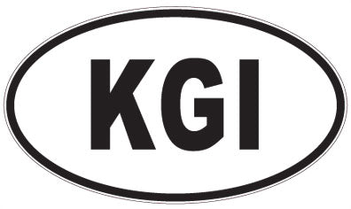 KGI - 3 Letter Initials Oval Magnet
