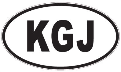 KGJ - 3 Letter Initials Oval Magnet