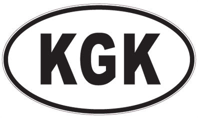 KGK - 3 Letter Initials Oval Sticker