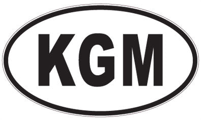 KGM - 3 Letter Initials Oval Sticker