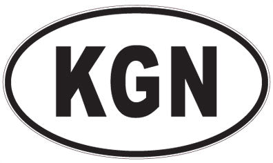 KGN - 3 Letter Initials Oval Magnet