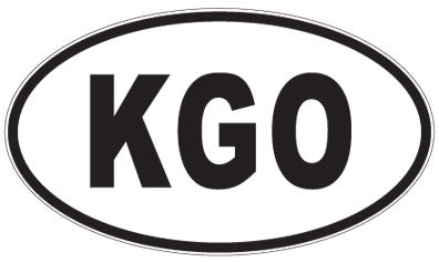 KGO - 3 Letter Initials Oval Magnet