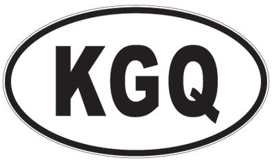 KGQ - 3 Letter Initials Oval Sticker