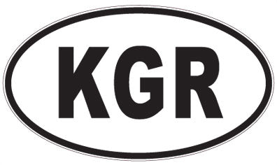 KGR - 3 Letter Initials Oval Sticker