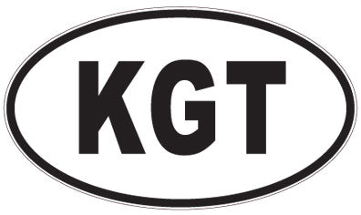 KGT - 3 Letter Initials Oval Sticker