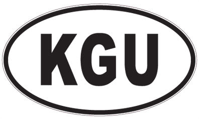 KGU - 3 Letter Initials Oval Magnet
