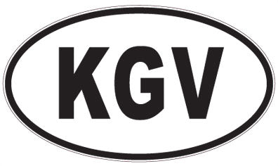 KGV - 3 Letter Initials Oval Sticker