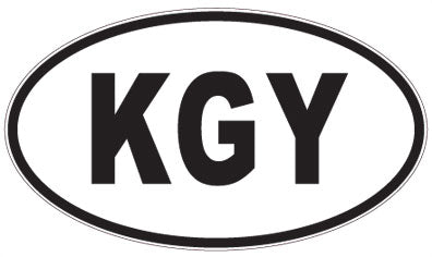 KGY - 3 Letter Initials Oval Magnet