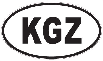 KGZ - 3 Letter Initials Oval Sticker