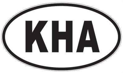 KHA - 3 Letter Initials Oval Magnet