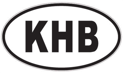 KHB - 3 Letter Initials Oval Sticker