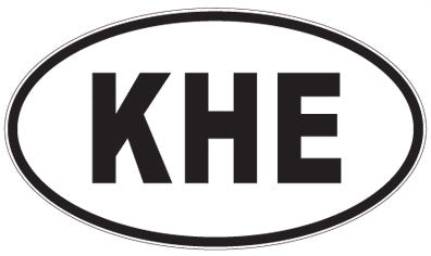 KHE - 3 Letter Initials Oval Sticker