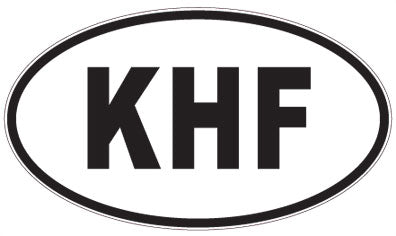 KHF - 3 Letter Initials Oval Sticker