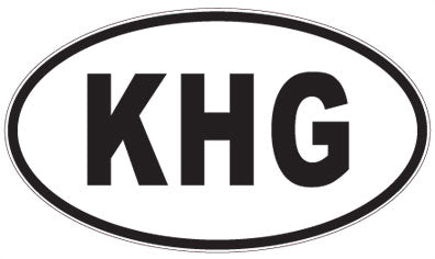 KHG - 3 Letter Initials Oval Sticker