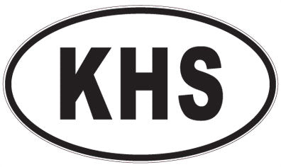 KHS - 3 Letter Initials Oval Magnet