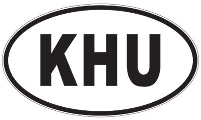 KHU - 3 Letter Initials Oval Sticker