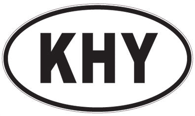 KHY - 3 Letter Initials Oval Magnet