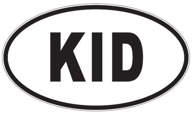 KID - 3 Letter Initials Oval Sticker