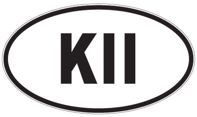 KII - 3 Letter Initials Oval Sticker