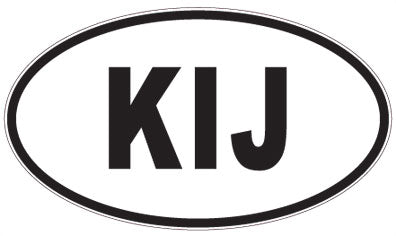 KIJ - 3 Letter Initials Oval Sticker