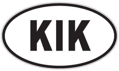 KIK - 3 Letter Initials Oval Sticker