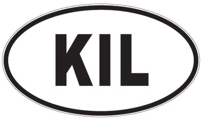 KIL - 3 Letter Initials Oval Magnet