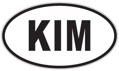 KIM - 3 Letter Initials Oval Magnet