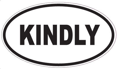 KINDLY - Oval Sticker