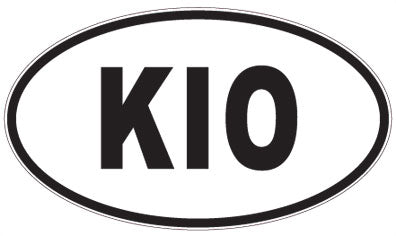 KIO - 3 Letter Initials Oval Sticker