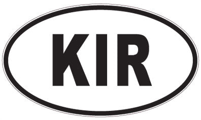 KIR - 3 Letter Initials Oval Sticker