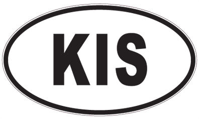 KIS - 3 Letter Initials Oval Sticker