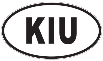 KIU - 3 Letter Initials Oval Sticker