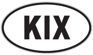 KIX - 3 Letter Initials Oval Sticker