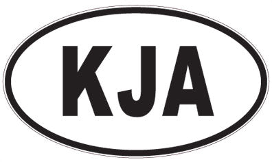 KJA - 3 Letter Initials Oval Magnet