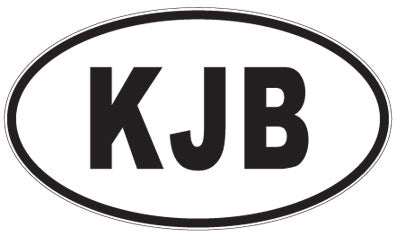 KJB - 3 Letter Initials Oval Magnet