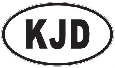 KJD - 3 Letter Initials Oval Sticker