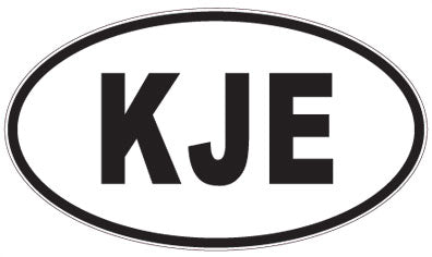 KJE - 3 Letter Initials Oval Sticker