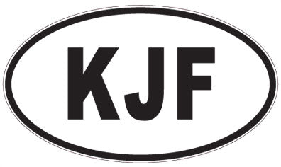 KJF - 3 Letter Initials Oval Sticker